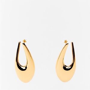 Zara Elongated Gold Teardrop Earrings